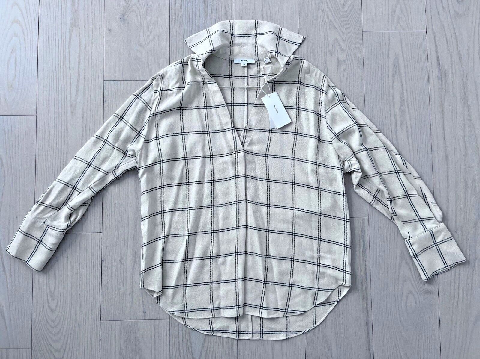 Vince Vince. Long Sleeve V-Neck Blouse Pale Oat ( S ) Size S / US 4 / IT 40 - 4 Thumbnail