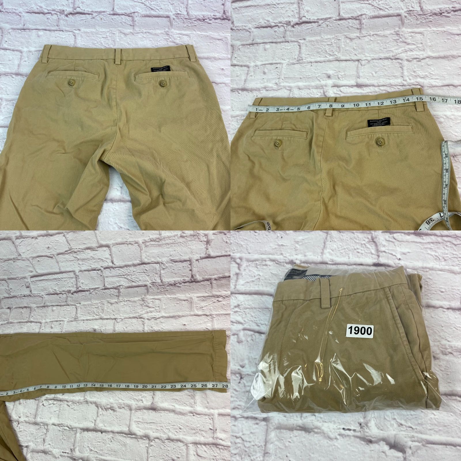 Banana Republic Banana Republic Emerson Chino Pants 30 X 32 Slim Straight Leg 100% Cotton Beige Size US 30 / EU 46 - 8 Thumbnail