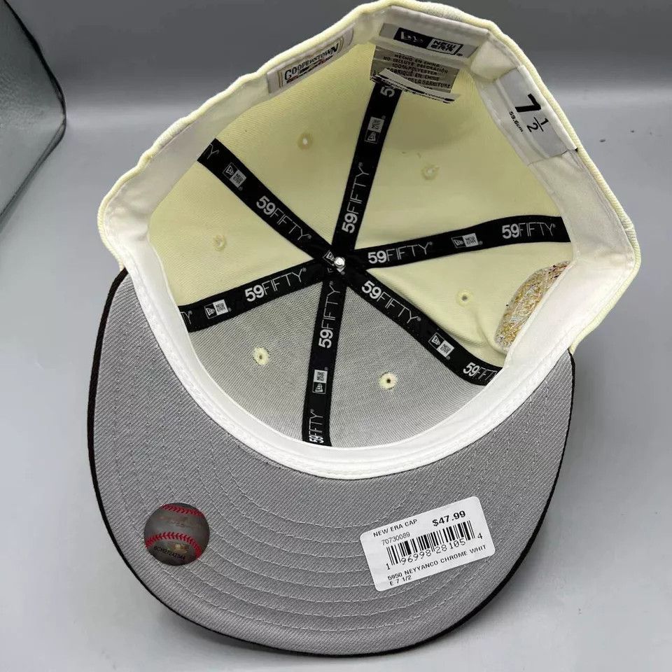 New Era New York Yankees Hat Men 7 1/2 59Fifty New Era MLB Fitted Size ONE SIZE - 2 Thumbnail