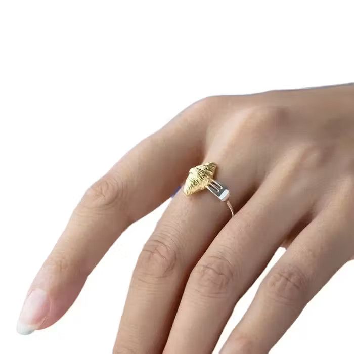 Jewelry Abstract Fork Croissant Shape Adjustable Ring Size ONE SIZE - 1 Thumbnail