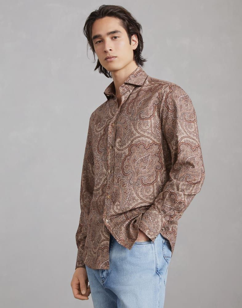 Brunello Cucinelli o1w1db10825 Shirt in Brown Size US M / EU 48-50 / 2 - 1 Thumbnail
