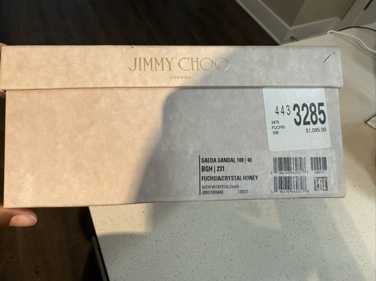 Jimmy Choo Saeda Suede Crystal Ankle-Strap Sandal Size US 9.5 / IT 39.5 - 9 Thumbnail