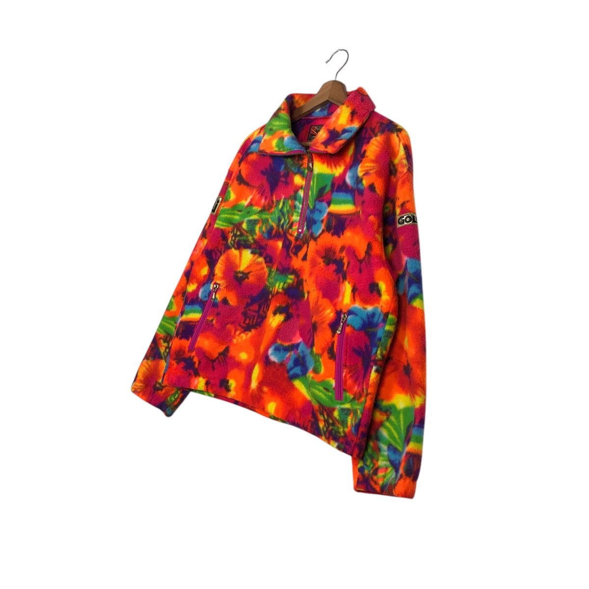 Japanese Brand × Vintage 📌Colourful Anorak Half Zipper Fleece Jacket Goldwin Japan Size US L / EU 52-54 / 3 - 3 Thumbnail