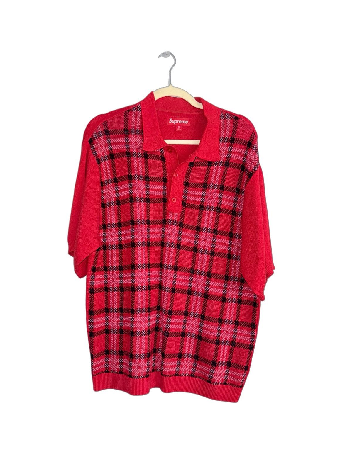 Supreme Plaid Knit Polo | Grailed