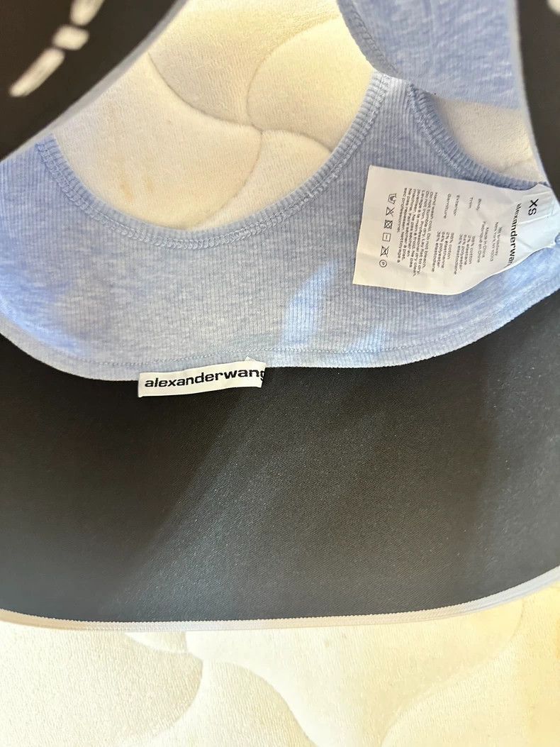 Alexander Wang Alexander Wang Logo Crop Tank Top- Size XS / US 0-2 / IT 36-38 - 2 Thumbnail