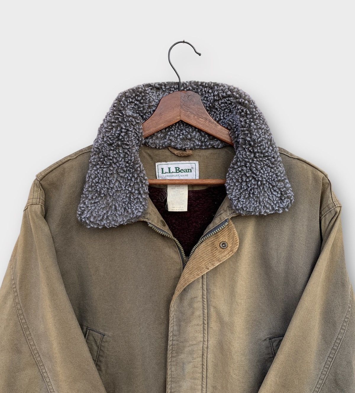 L.L. Bean Vintage Faded 1970s LL Bean Canvas + Chore Shearling Lined Size US L / EU 52-54 / 3 - 7 Thumbnail