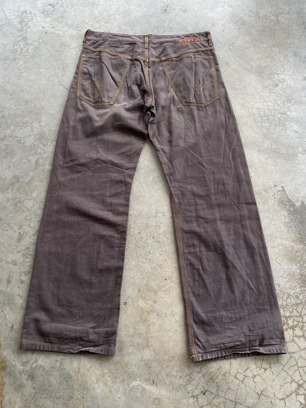 Japanese Brand × Replay Baggy Jeans Japanese Reply Wide Flare Jeans Size US 35 - 1 Thumbnail
