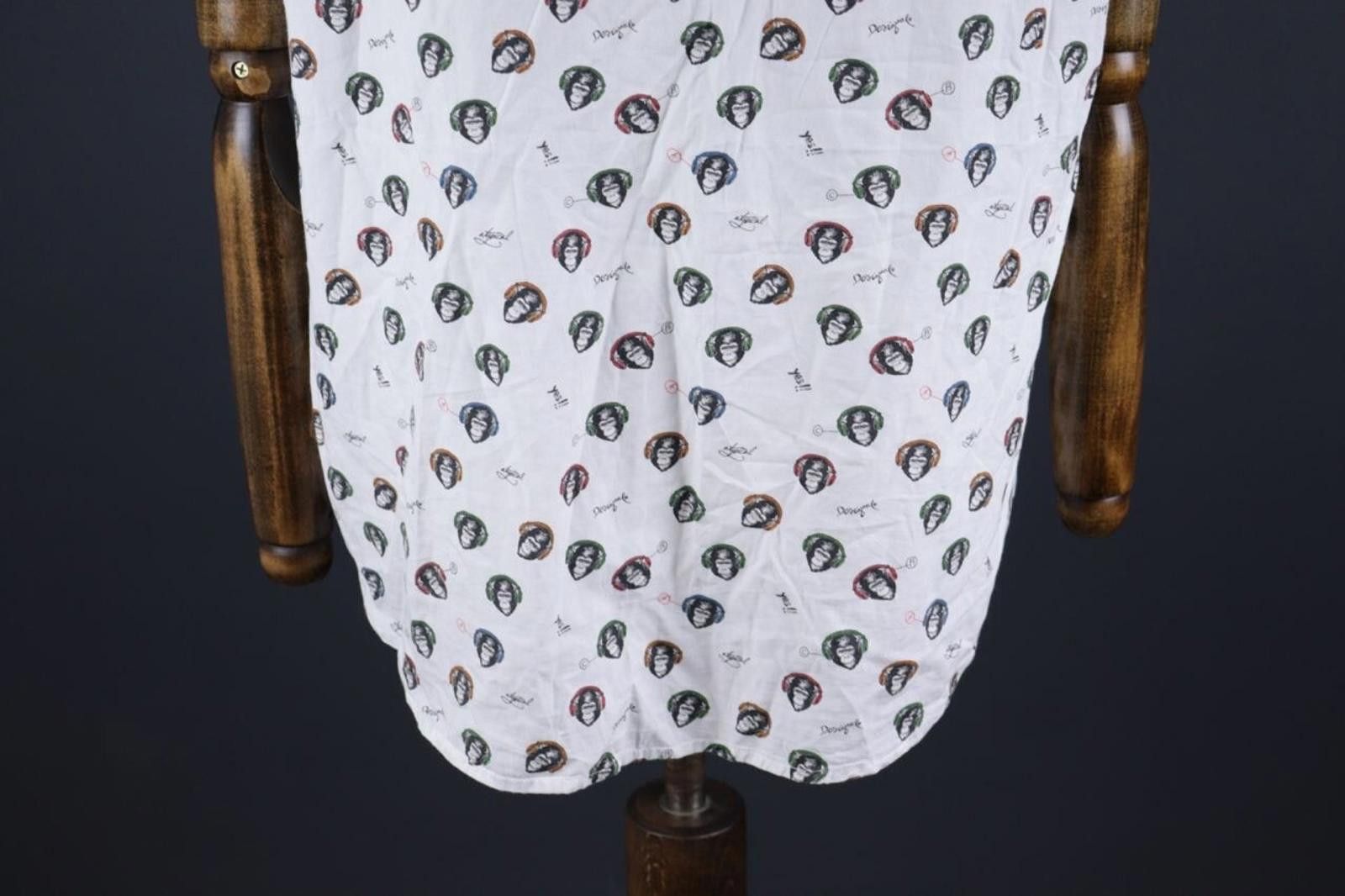 Desigual Desigual White Animal Printed Button Down Shirt Size XXL Size US XXL / EU 58 / 5 - 6 Thumbnail