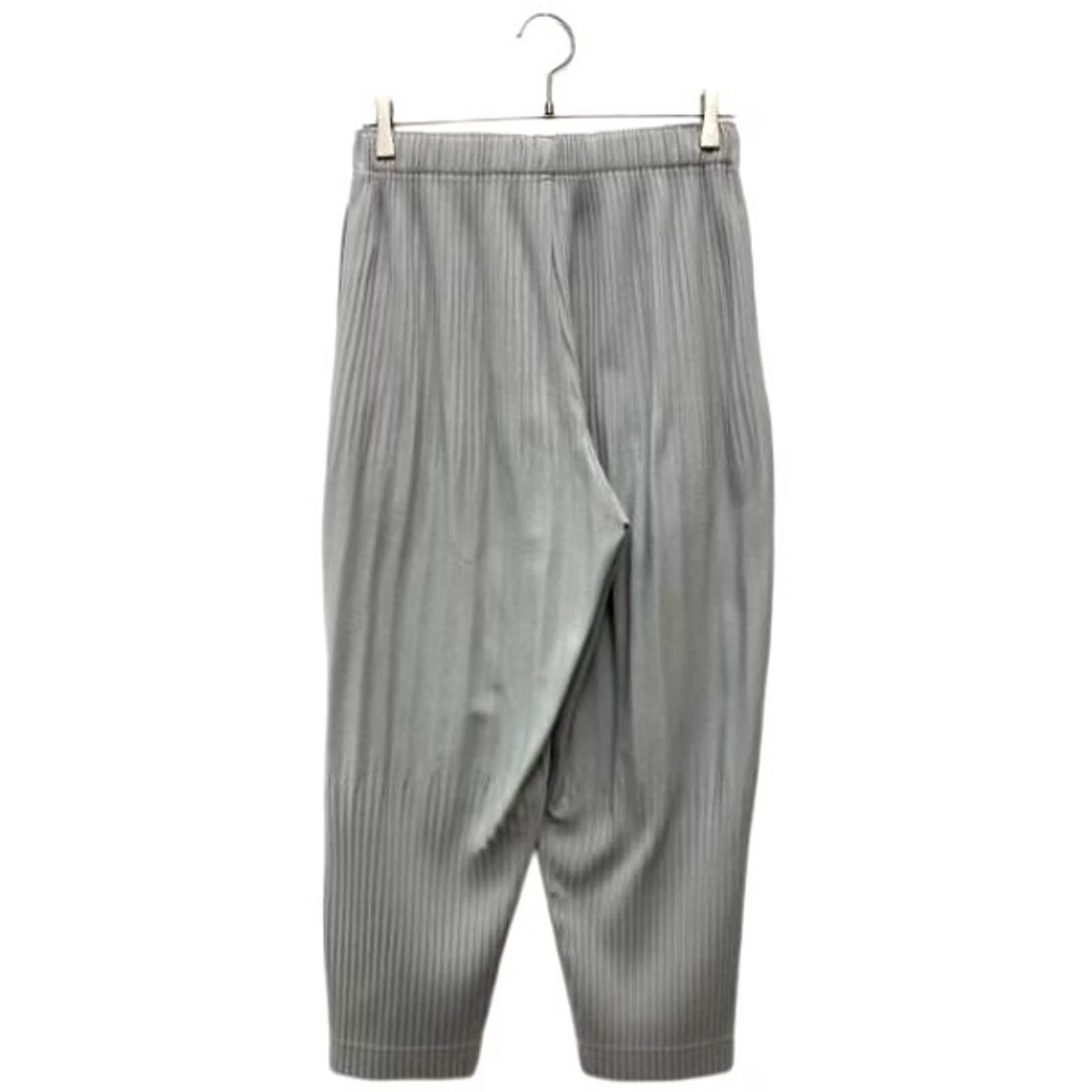 Issey Miyake HOMME PLISSE ISSEY MIYAKE PLEATED PANTS MEN GRAY POLYESTER SIZE S USED Size US 29 - 2 Thumbnail