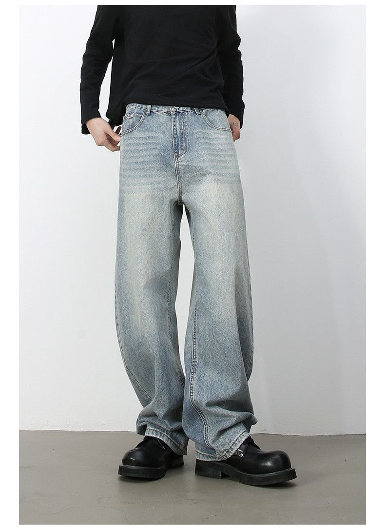 Japanese Brand × Jean American retro men's loose straight washed scimitar jeans Size US 32 / EU 48 - 2 Thumbnail