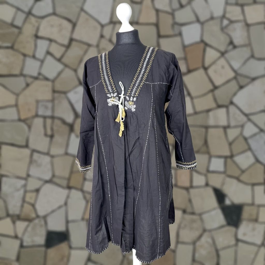 Vintage Gudrun Sjoden Tunic Shirt Womens Size S 3/4 Sleeve Multicoloured Modal Size S / US 4 / IT 40 - 1 Thumbnail
