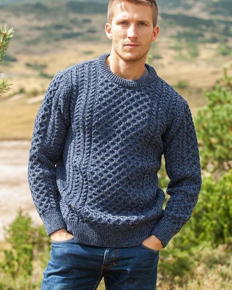 Aran Crafts × Vintage 90s Aran Crafts Ireland Heavy Cable Knitted Wool Sweater Size US L / EU 52-54 / 3 - 10 Thumbnail