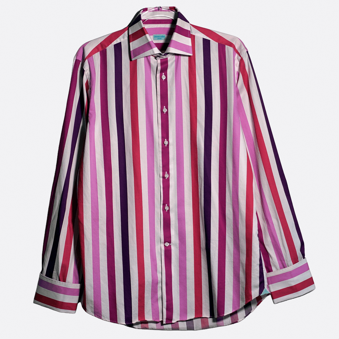 Other Duncan Quinn Thomas Mason French Cuff Shirt 15 Striped Size US L / EU 52-54 / 3 - 4 Thumbnail
