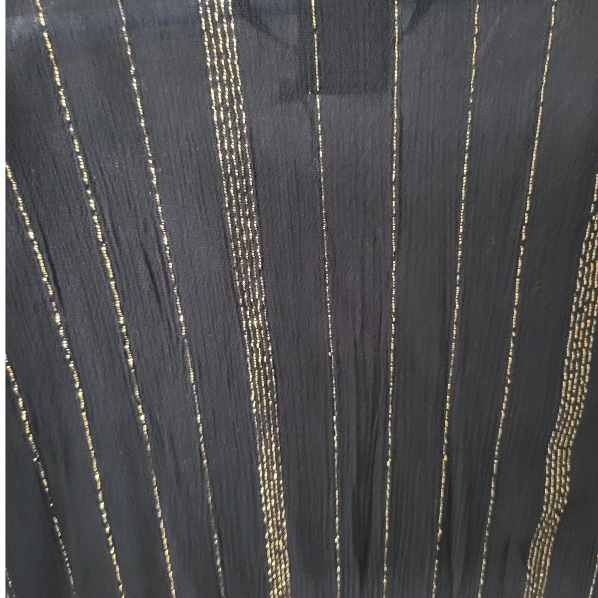 Vince Camuto Vince Camuto Sheer Black/Gold Stripes Gauze Kimono -One Size Size ONE SIZE - 4 Thumbnail