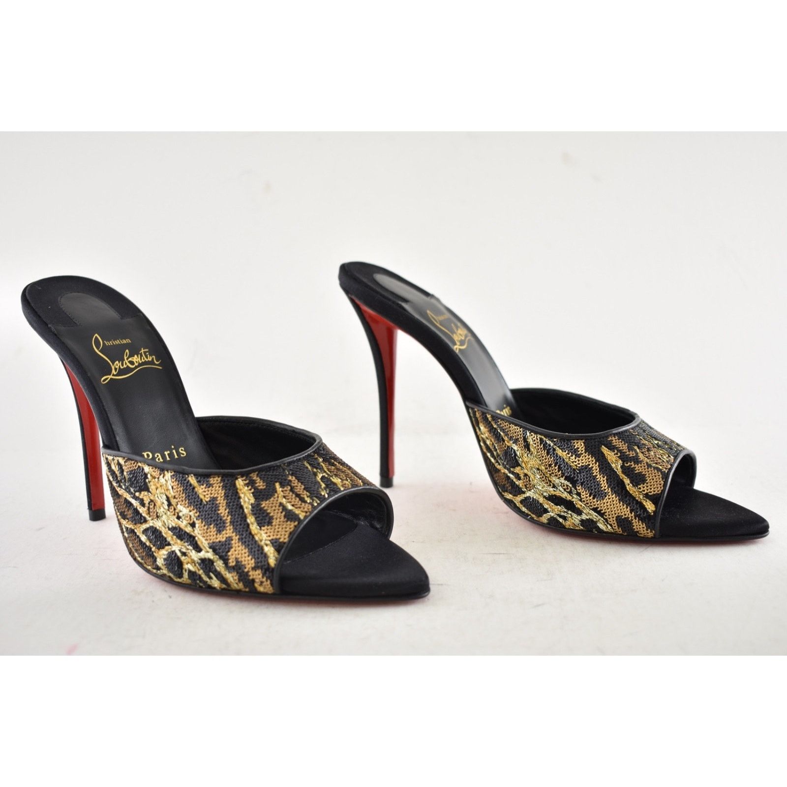 Christian Louboutin Christian Louboutin Miss Z Mule Ocelot Black Heel Pump 36.5 Size US 5.5 / IT 35.5 - 4 Thumbnail