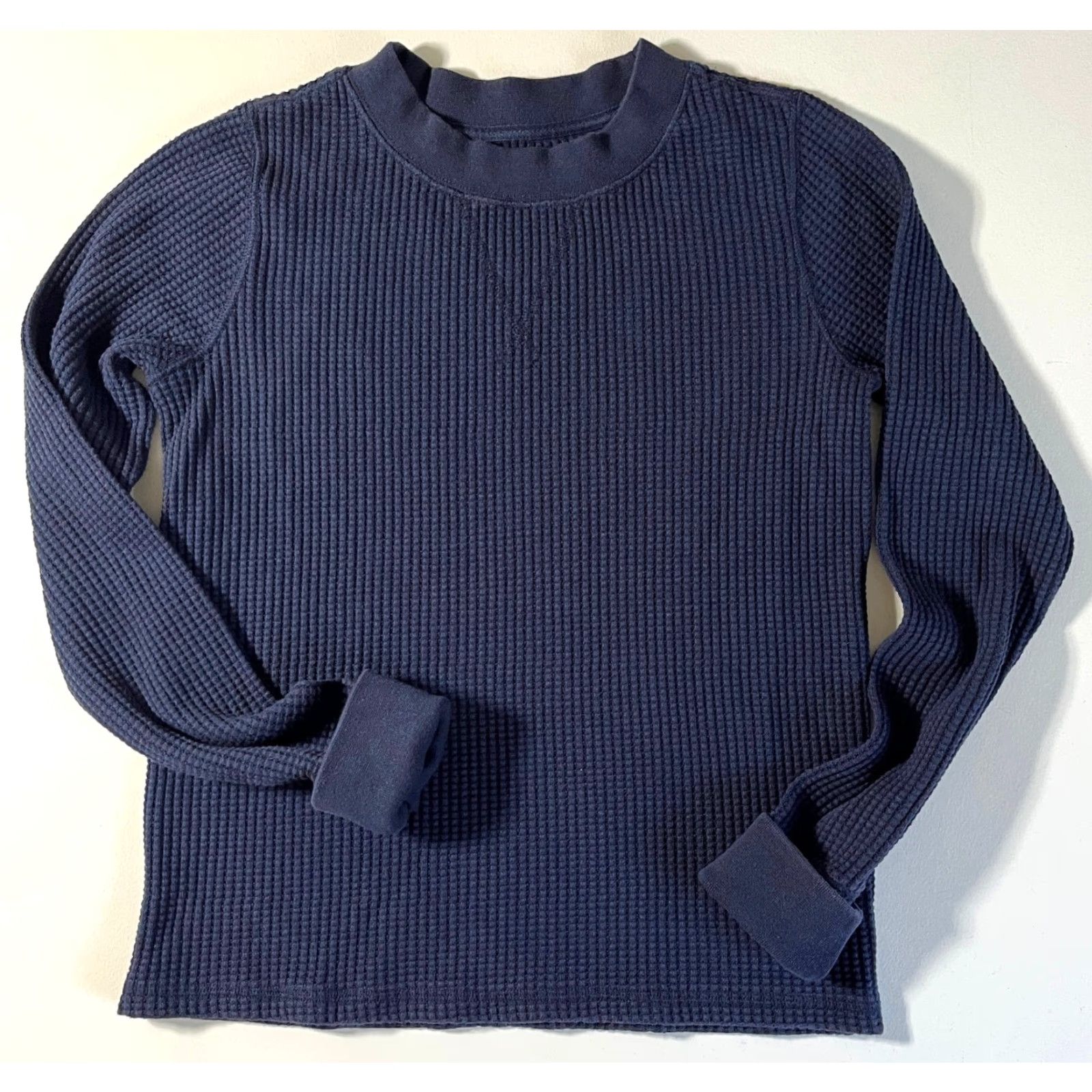 Faherty Faherty Women's Waffle Yule Crew Shirt in Midnight Blue S Navy Crew Neck Pullover Thermal Casual Basic Classic 90s Mens Womens Girls Boys Size S / US 4 / IT 40 - 6 Thumbnail