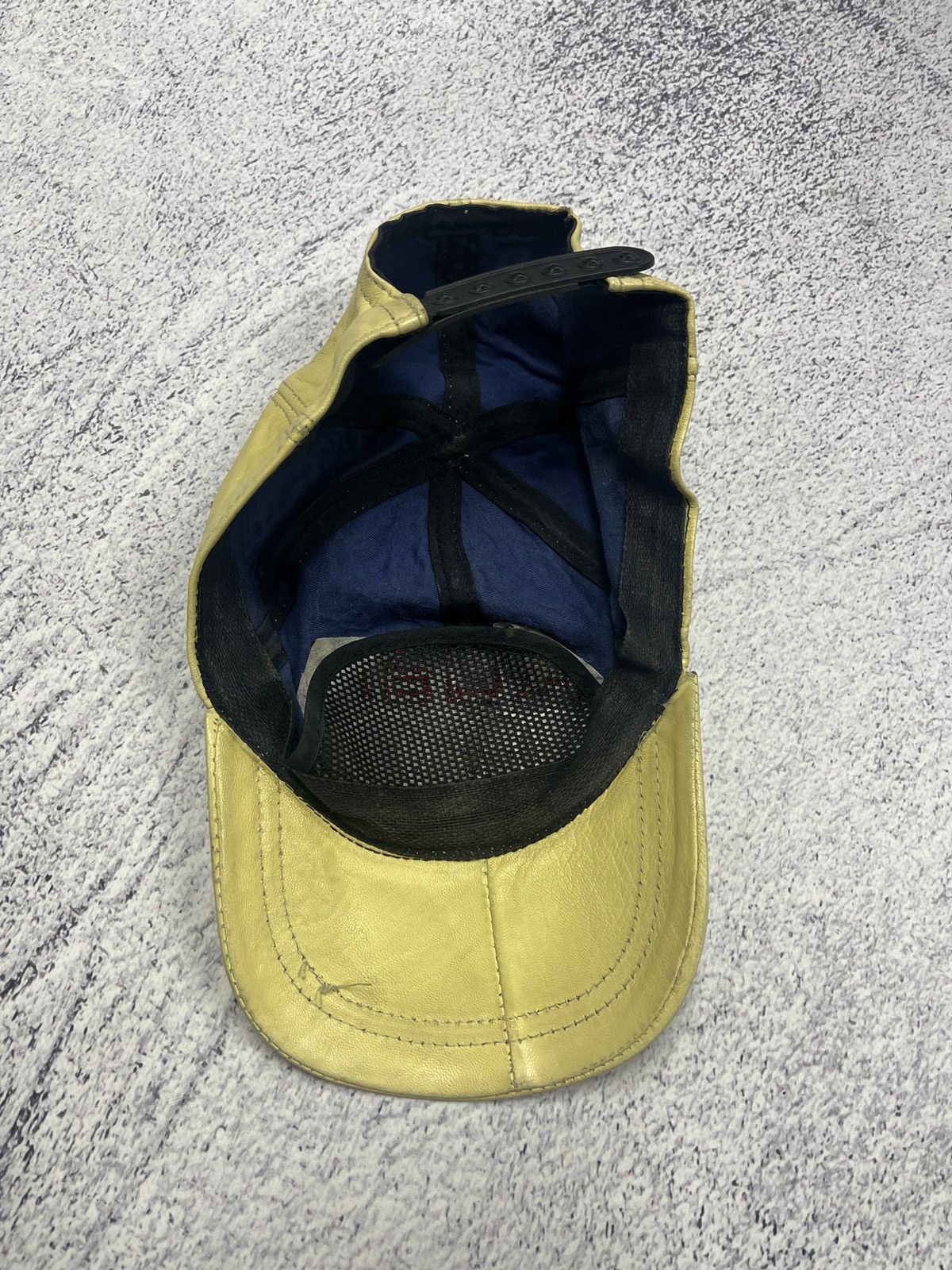 Vintage Vintage Audi Big Logo Leather Racing Cap Hat Moto 90’s Rare Size ONE SIZE - 7 Thumbnail