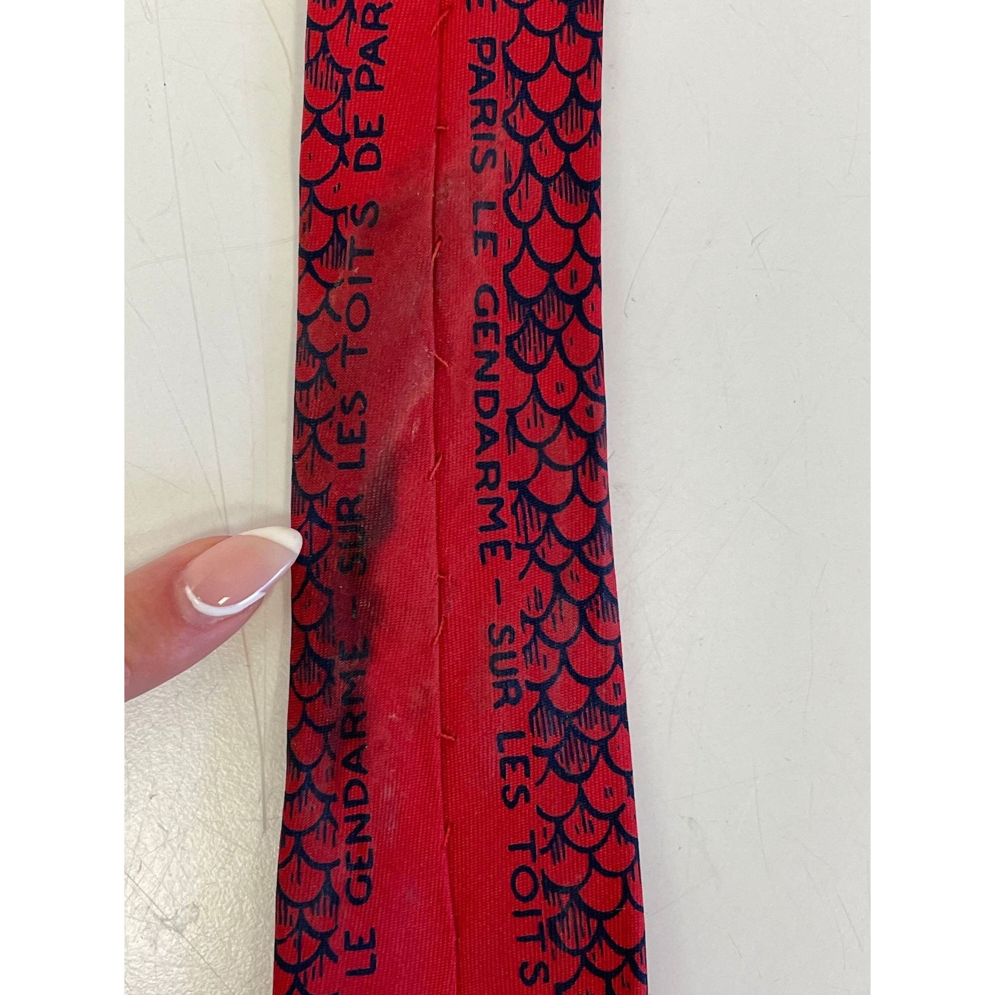 Other Vtg Sur Les Toits De Paris le Gendarme Silk Rockabilly Tie Size ONE SIZE - 6 Thumbnail