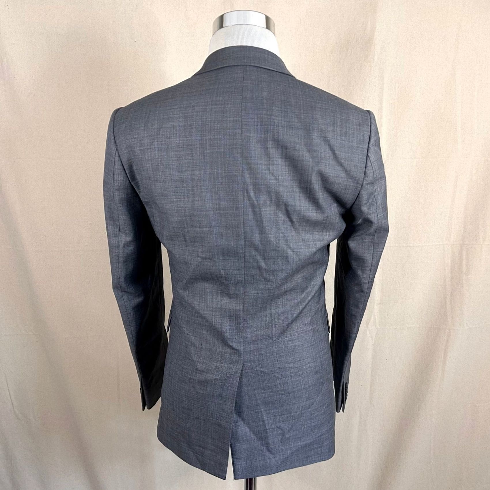 Express Express Gray Wool Blend Suit 38R Two Button Vented Photographer Slim Fit 32x30 Mens Size 38R - 5 Thumbnail