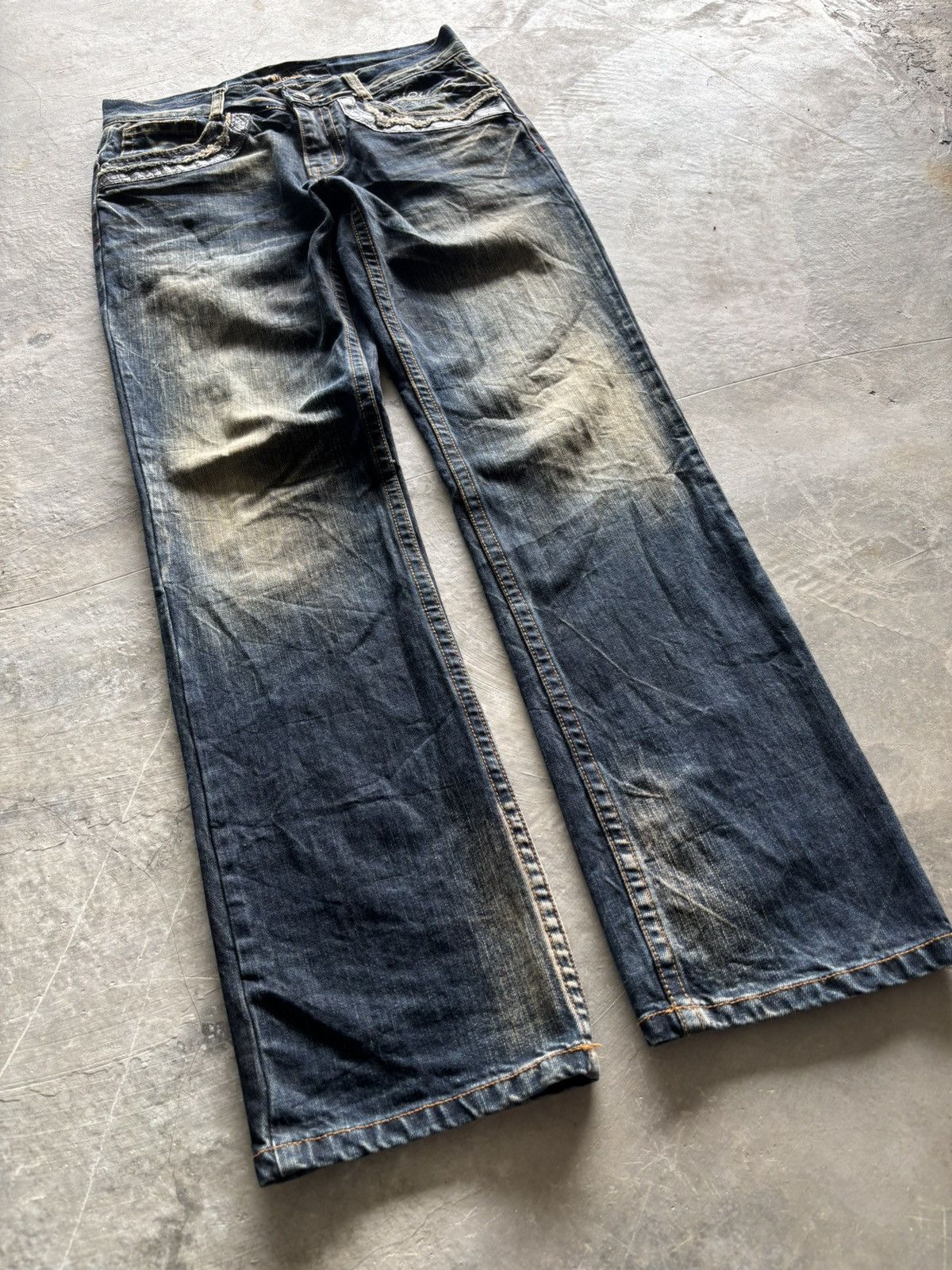 Japanese Brand RUSTY CLOUD72 crocodile patches cross chrome hearts inspired Size US 33 - 11 Thumbnail