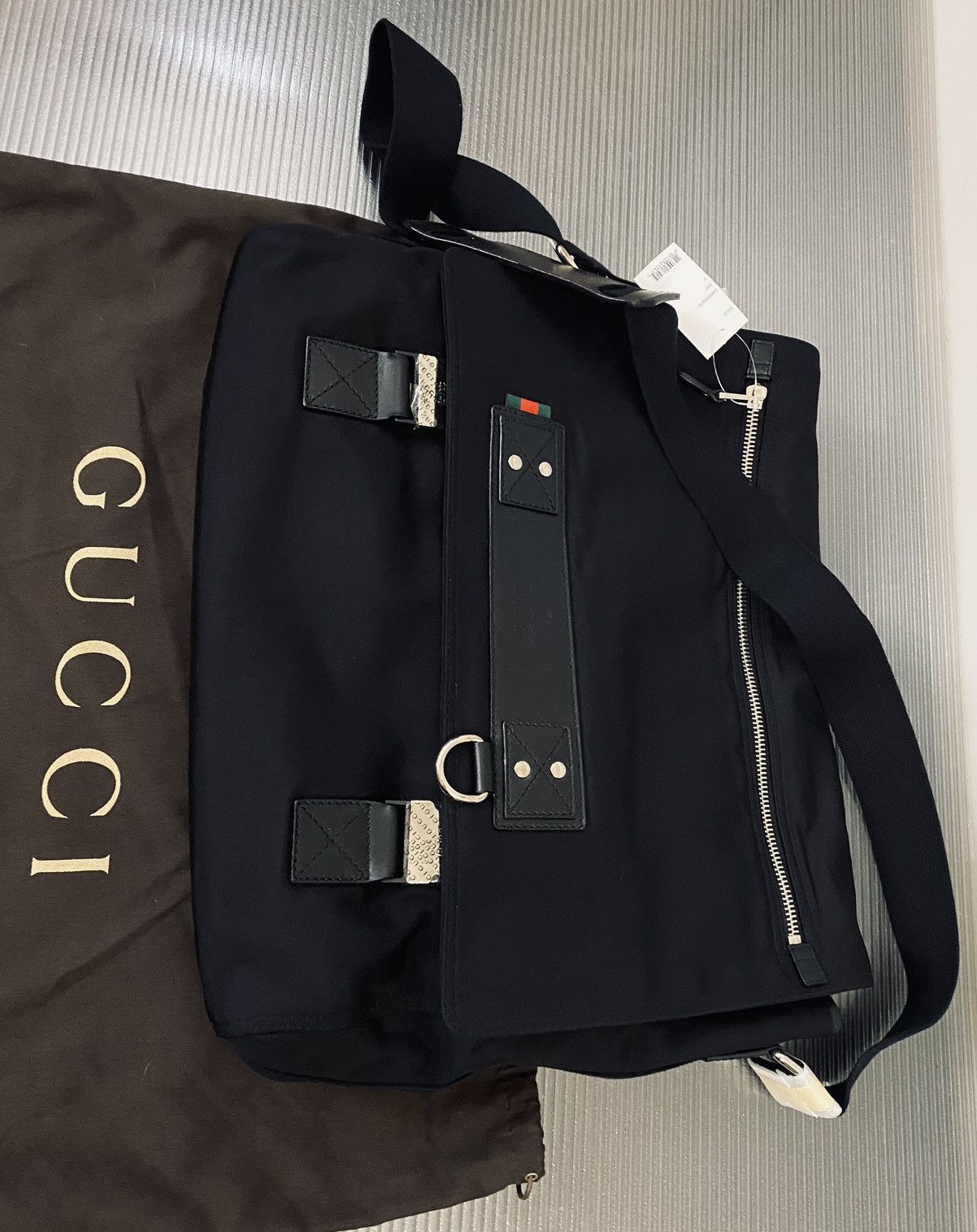Gucci Gucci 🇮🇹 Nero ballistic nylon messenger bag unisex NEW Size ONE SIZE - 20 Thumbnail