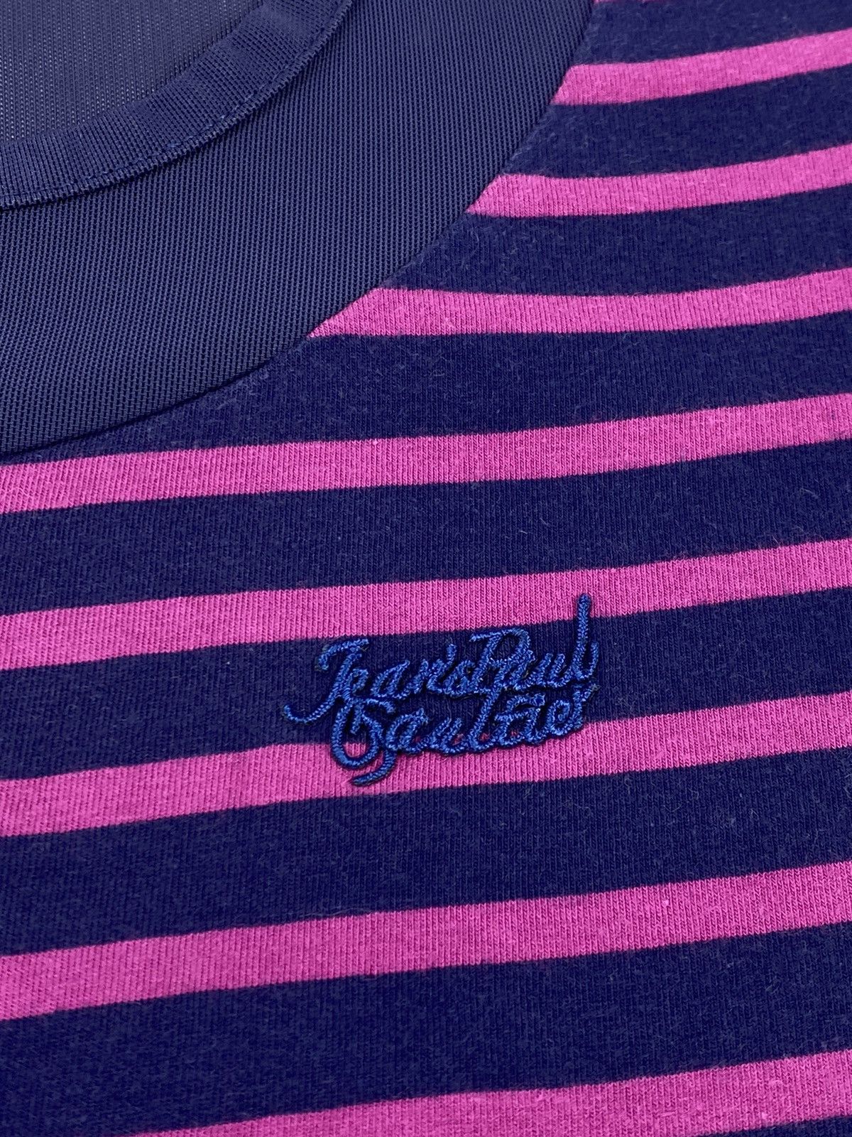 Jean Paul Gaultier 🔥LASTDROP🔥 Y2K Mesh JPG Script Logo Iconic Striped Tee Size S / US 4 / IT 40 - 4 Thumbnail