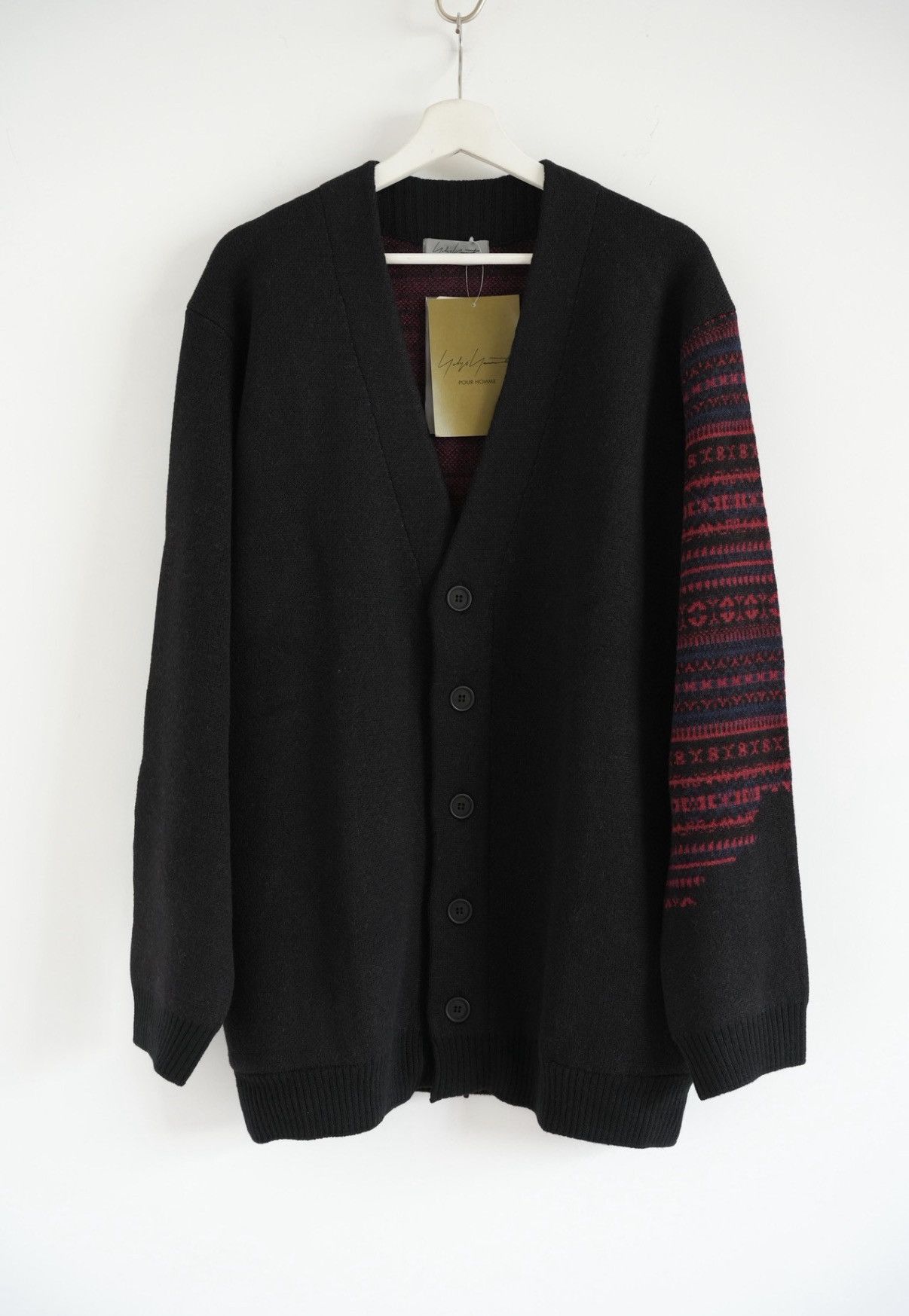 Yohji Yamamoto Yohji Yamamoto 24aw Black & Red Striped Cardigan K4 Size US L / EU 52-54 / 3 - 1 Thumbnail