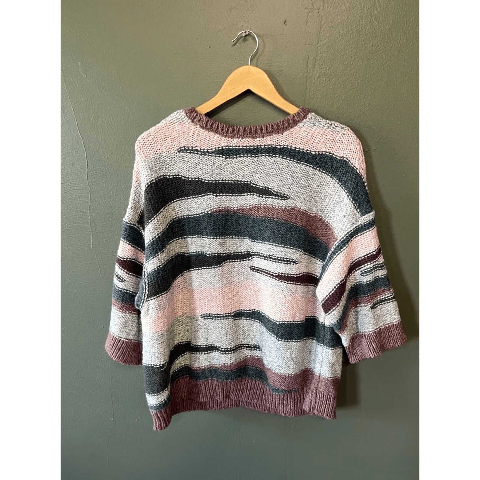 J. Jill J. Jill Multicolor Pullover Knit 3/4 Sleeve Sweatshirt Womens Size L Petite Crew Neck Shirt/ Sweater Size L / US 10 / IT 46 - 2 Thumbnail