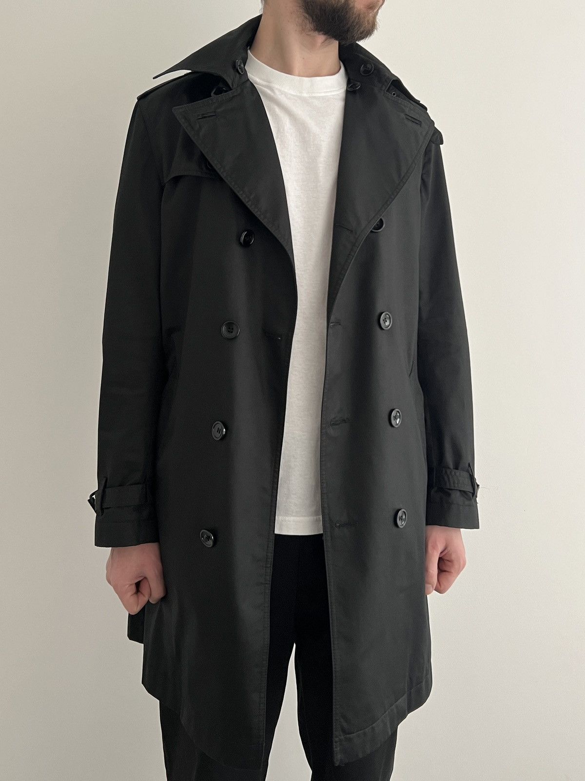 Dolce & Gabbana Mens Dolce & Gabbana Trench Coat Jacket Black Belted Size US M / EU 48-50 / 2 - 4 Thumbnail
