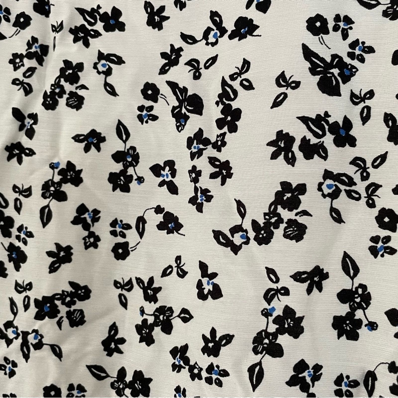 Hatch The Andrea Dress White Black Ditsy Floral Silk Blend S