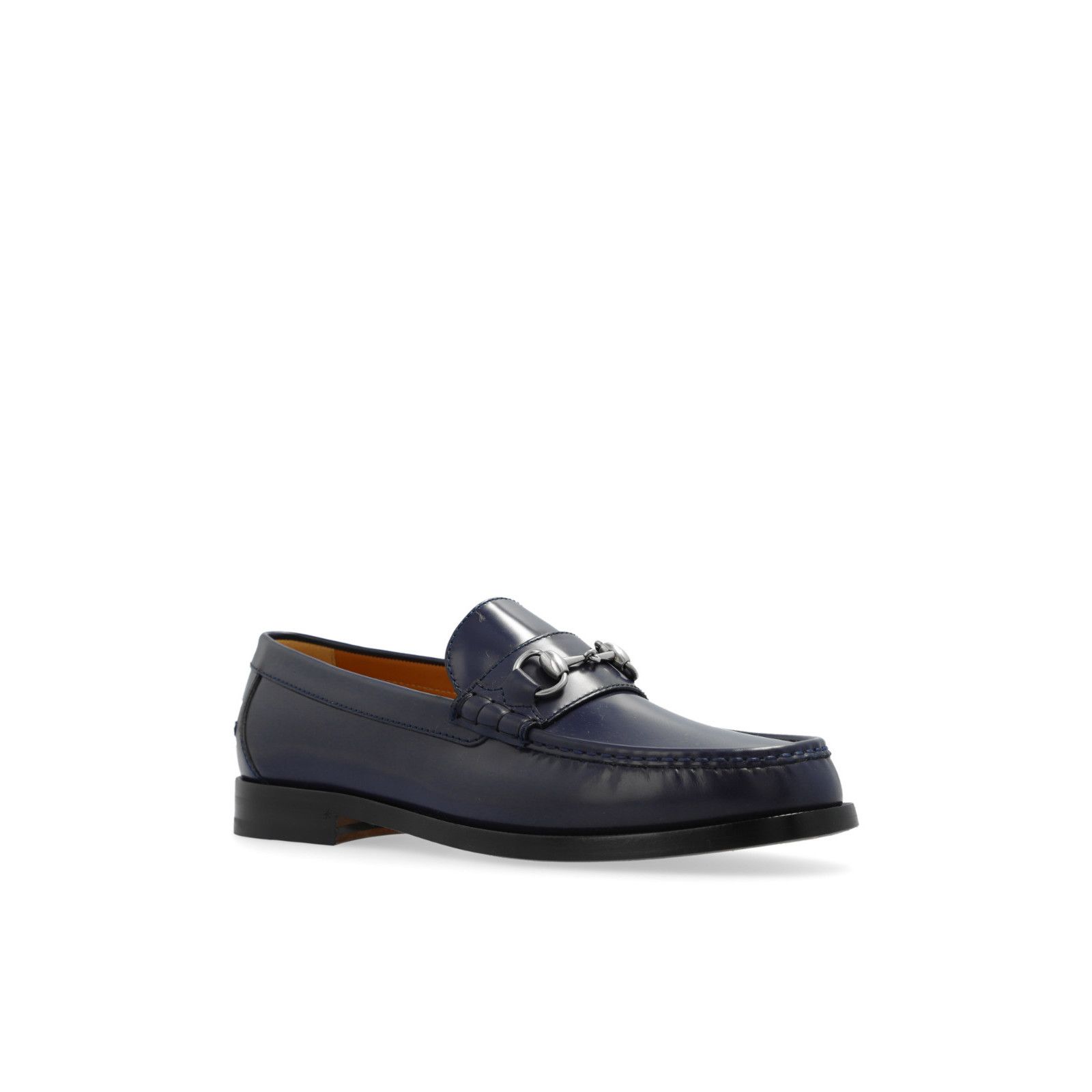 Gucci Men\'s Navy Velvet Loafers with Gold Accents Gucci Velvet GG Monogram Horsebit Mens Jordaan Loafers 9  main image 4