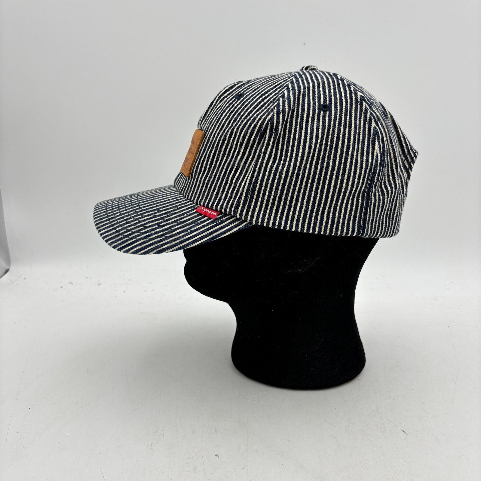 Supreme Supreme FW09 Striped Denim Levi's MFG Patch Hat Snapback Size ONE SIZE - 5 Thumbnail