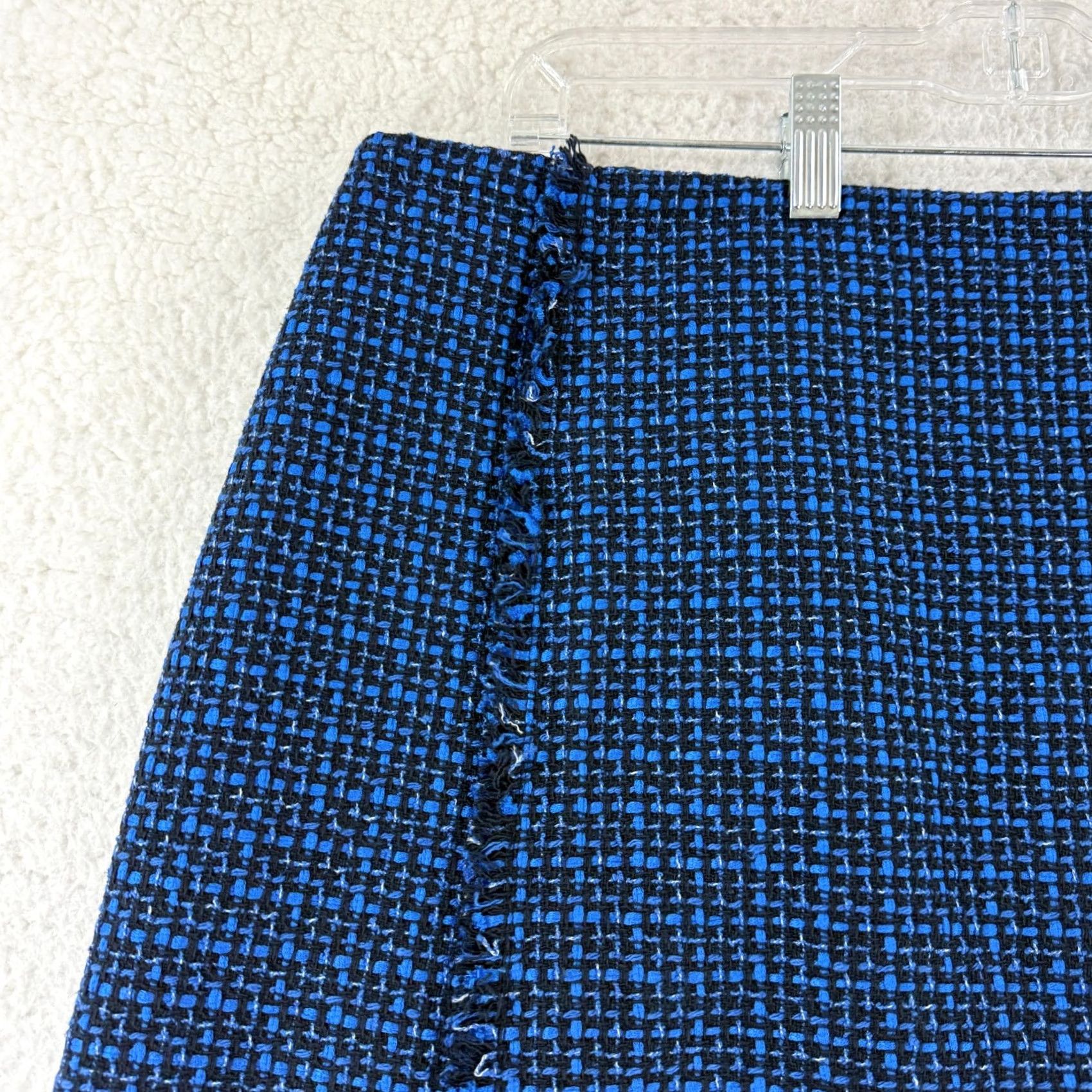 Hugo Boss HUGO BOSS Vomanda Tweed Suit Skirt Womens Size 12 Blue A-Line Fringe Office Work Skirt Size 34" / US 12 / IT 48 - 2 Thumbnail