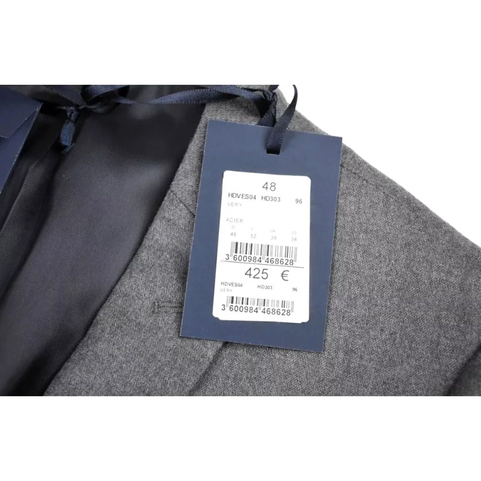 Vintage Zapa Blazer Men's UK 38 Grey Wool Single-Breasted Peak Lapels Buttons Lined Size 38R - 5 Thumbnail