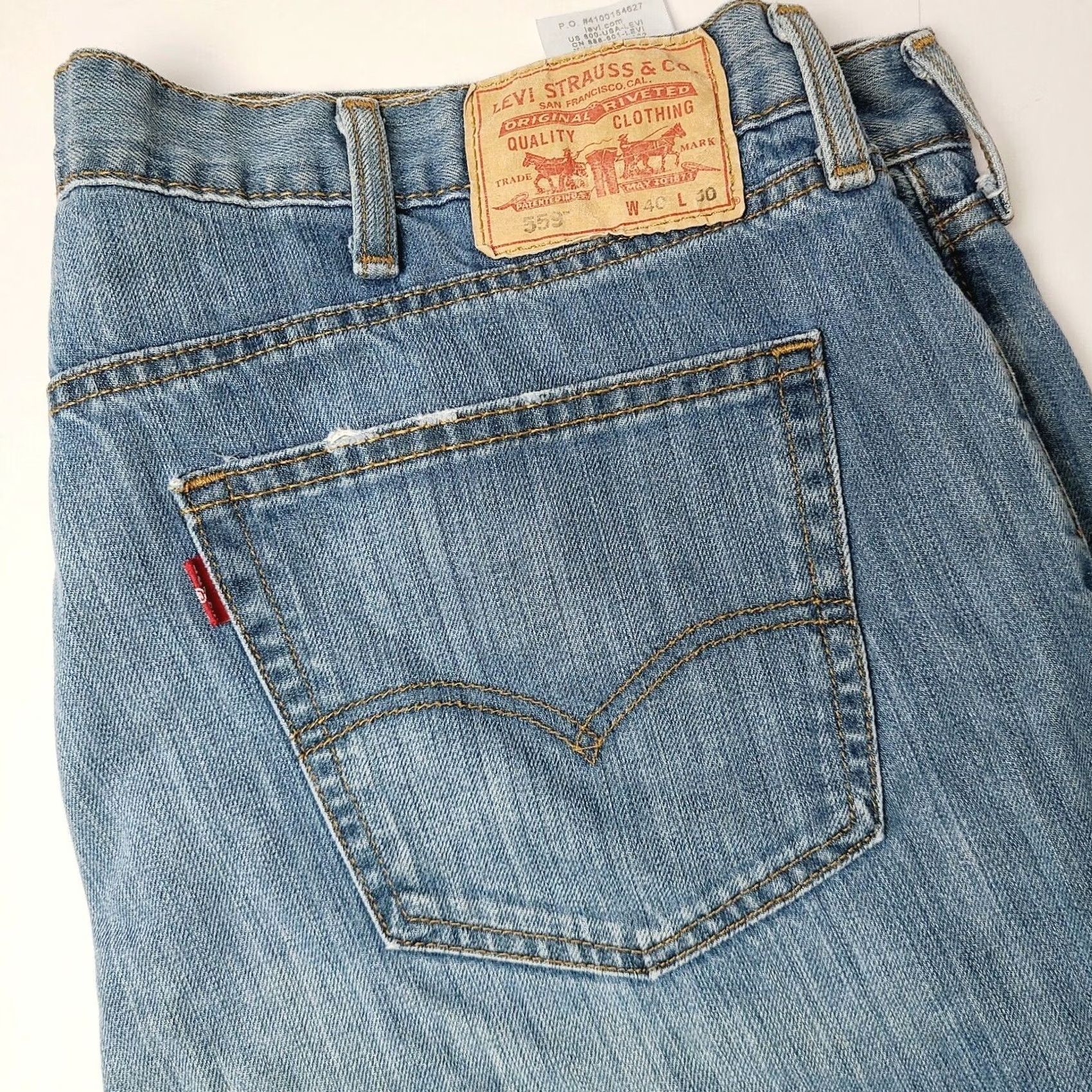 Levi's Levi's 559 Jeans Relaxed Straight Leg Medium Wash Blue W40 X L30 Mens Size US 40 / EU 56 - 2 Thumbnail