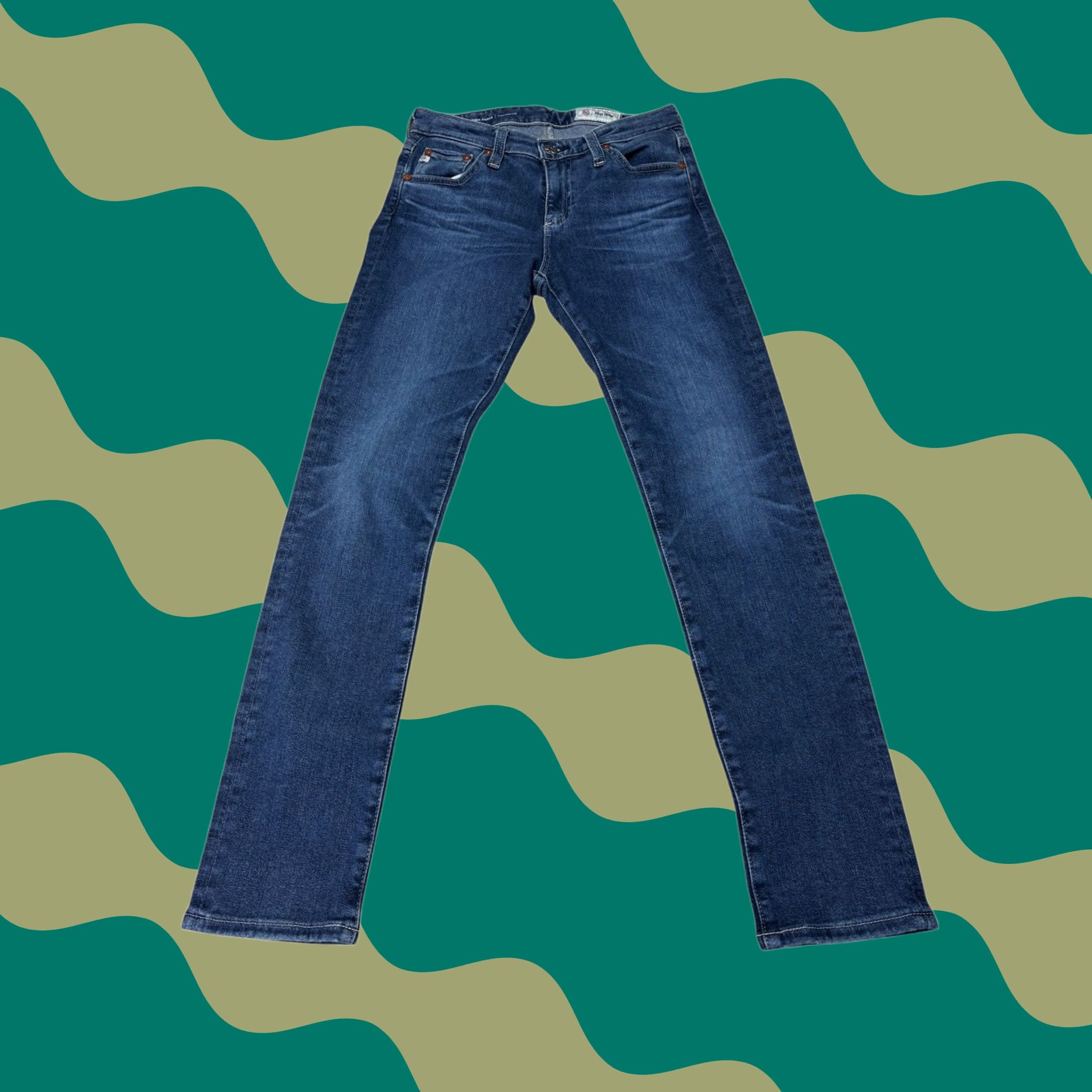Vintage VINTAGE AG Adriano Goldschmied Prima Ankle Cigarette Leg Jeans Womens 25X28 Dark Wash Size 42" / US 20 - 1 Thumbnail