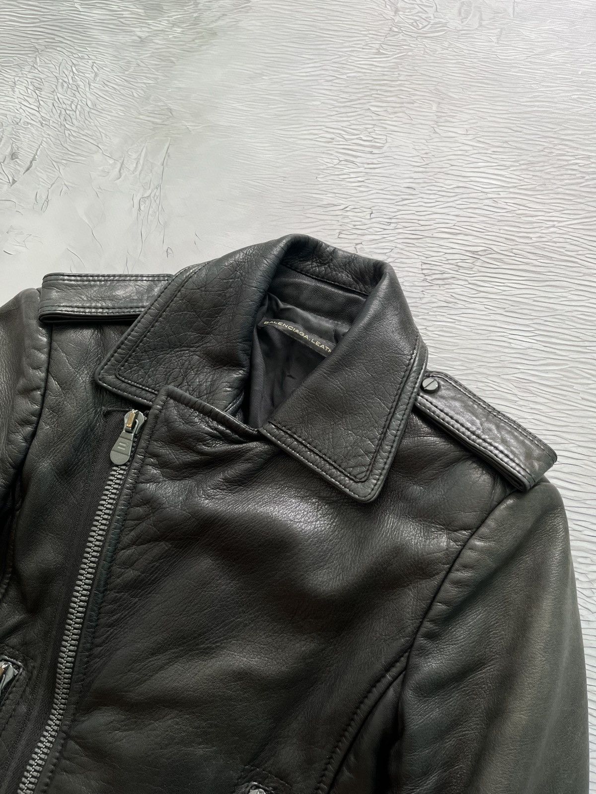 Balenciaga Balenciaga Vintage Leather Moto Jacket Luxury Black Size XS / US 0-2 / IT 36-38 - 8 Thumbnail