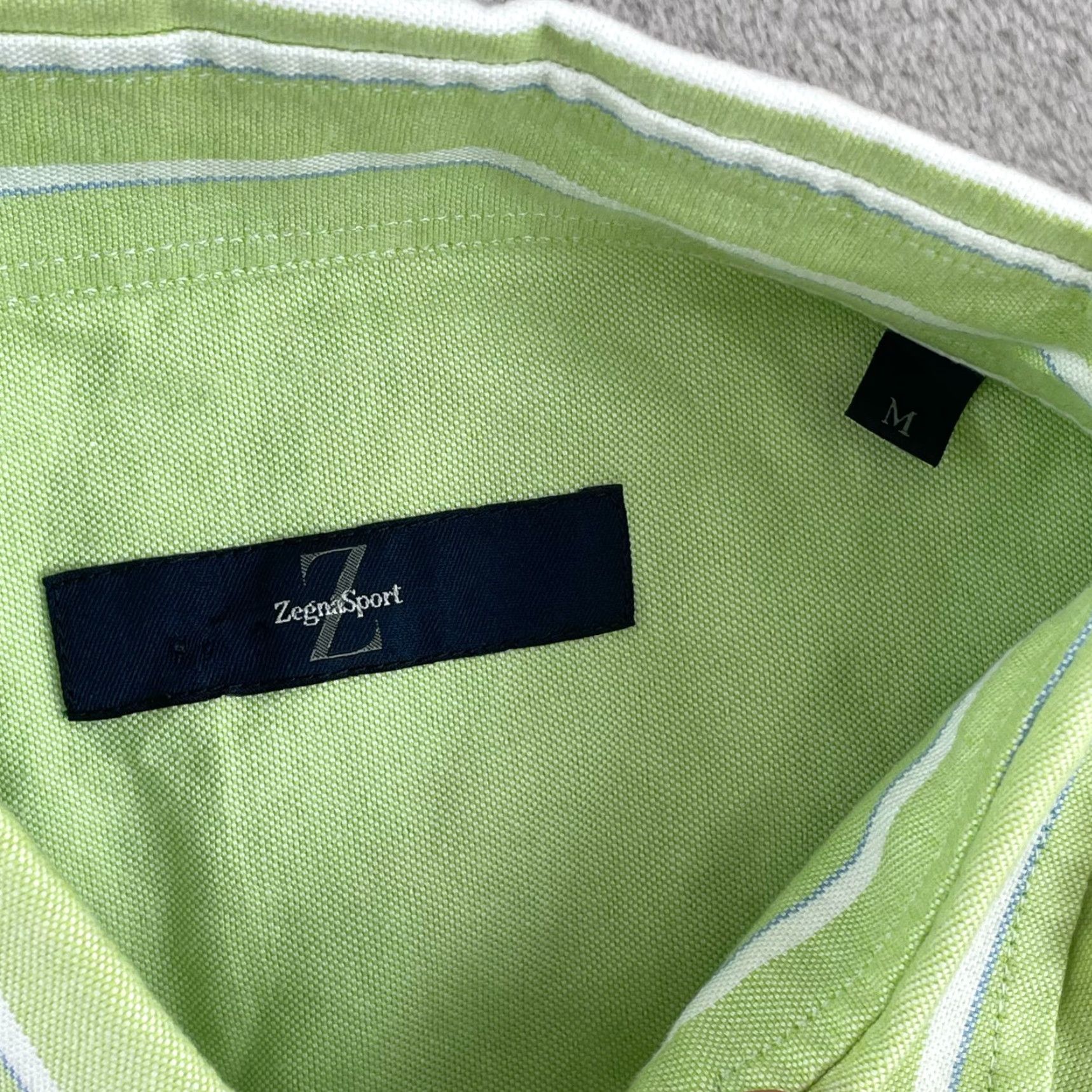 Ermenegildo Zegna Ermenegildo Zegna Sport Shirt Men Medium Green Striped Long Sleeve NWOT 75 Size US M / EU 48-50 / 2 - 2 Thumbnail