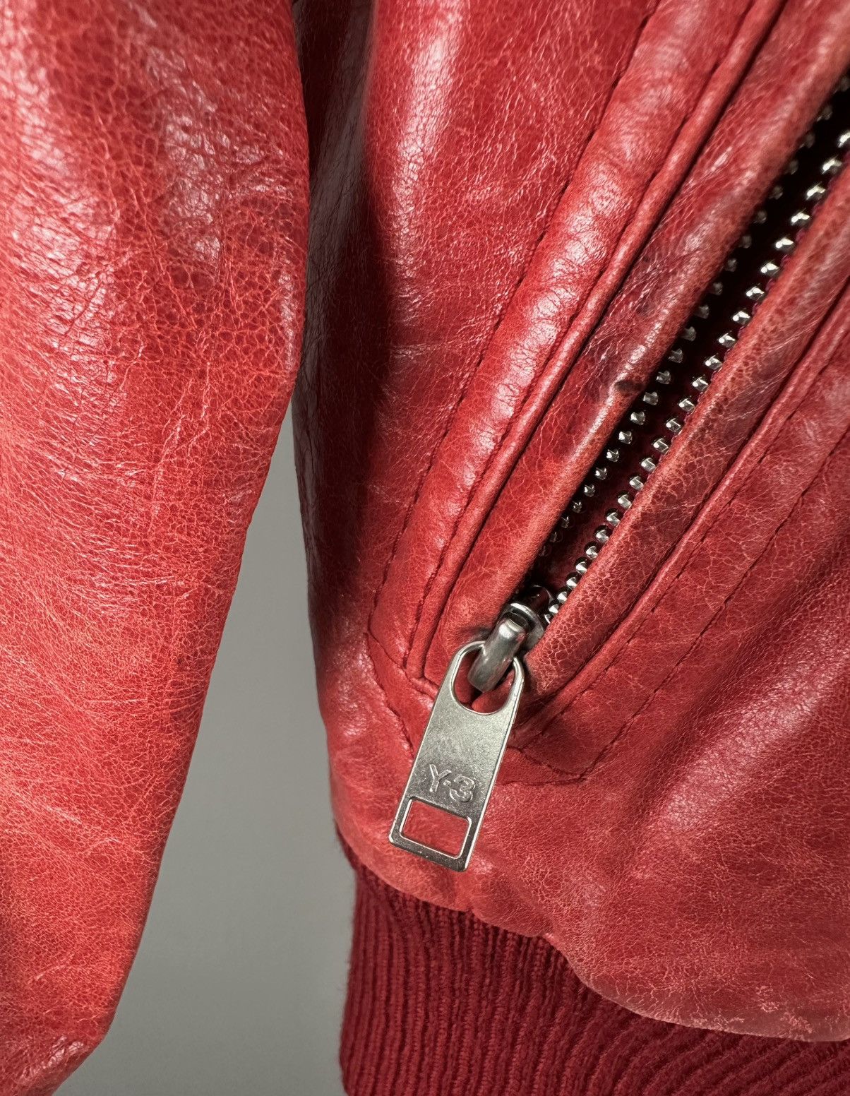 Adidas Yohji Yamamoto - Adidas - Y-3 Leather Biker Shoulder Patch Size US M / EU 48-50 / 2 - 13 Thumbnail