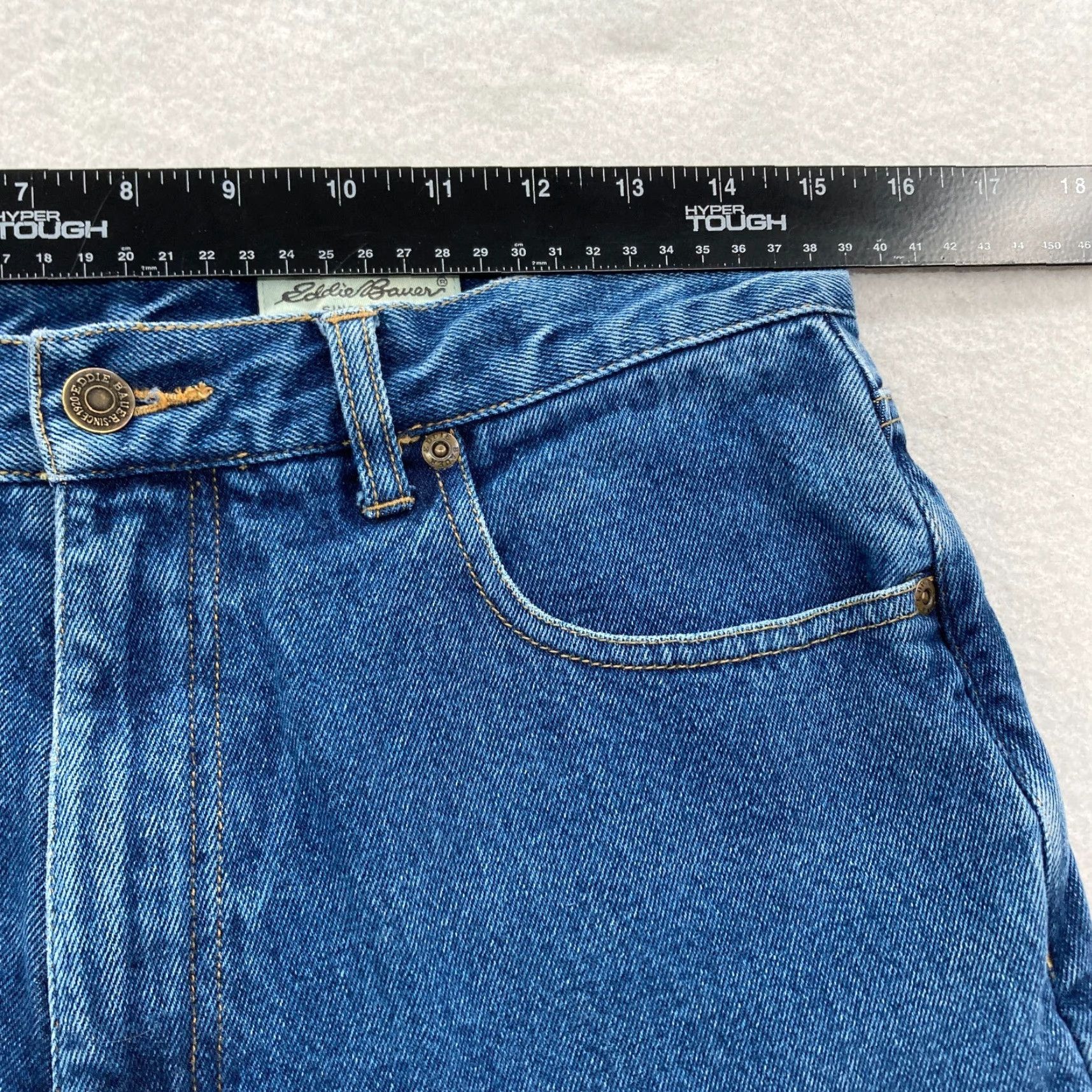 Eddie Bauer VINTAGE Eddie Bauer Flannel Lined Jeans Women's 12P Blue Denim Relaxed Tapered 5-Pocket Camp Outdoors Y2K Size 34" / US 12 / IT 48 - 7 Thumbnail