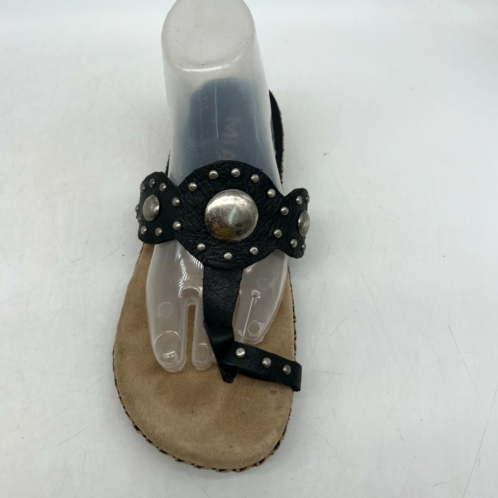 Vintage MIA Black Leather Thong Sandals Size 9 M Womens Casual Slip On Comfort Size US 9 / IT 39 - 2 Thumbnail