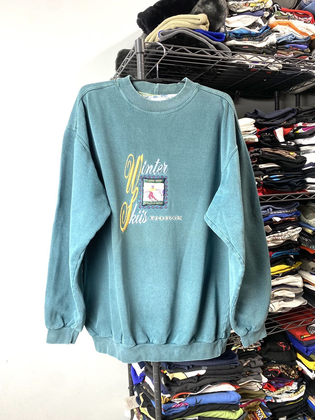Japanese Brand Rare! 1990’s Vintage Think Pink Skilobere Sweatshirt Size US L / EU 52-54 / 3 - 1 Thumbnail