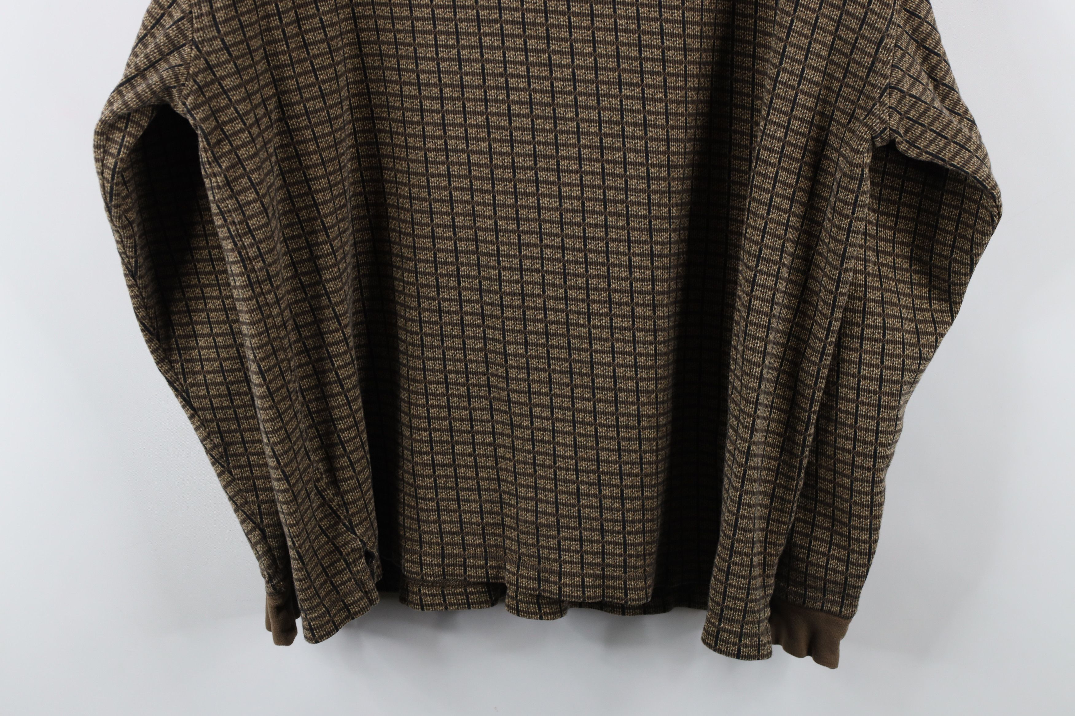 Vintage Vintage 90s Streetwear Checkered Knit Long Sleeve Polo Shirt Size US M / EU 48-50 / 2 - 14 Thumbnail