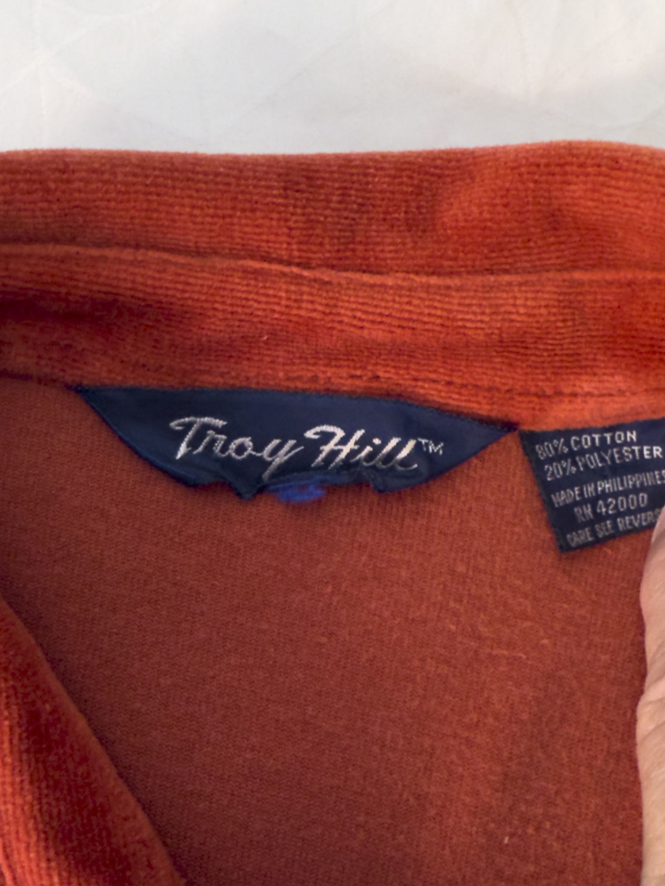 Other Vintage Troy Hill Rust Velour Collared Pullover Sweatshirt Size US M / EU 48-50 / 2 - 5 Thumbnail