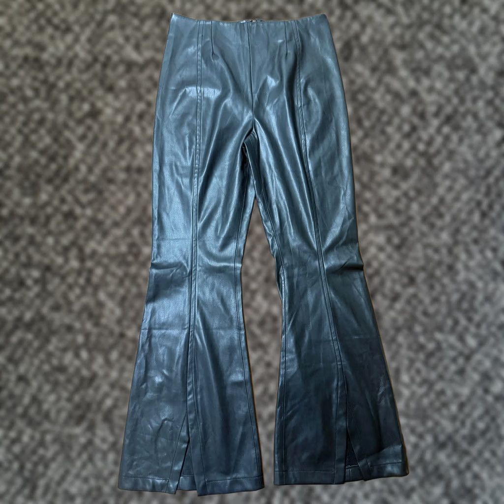 Free People Free People We the Free Pants 33 The Real Deal Vegan Faux Leather Flare Slit Zip WW12 Womens Size 24" / US 00 / IT 34 - 1 Thumbnail