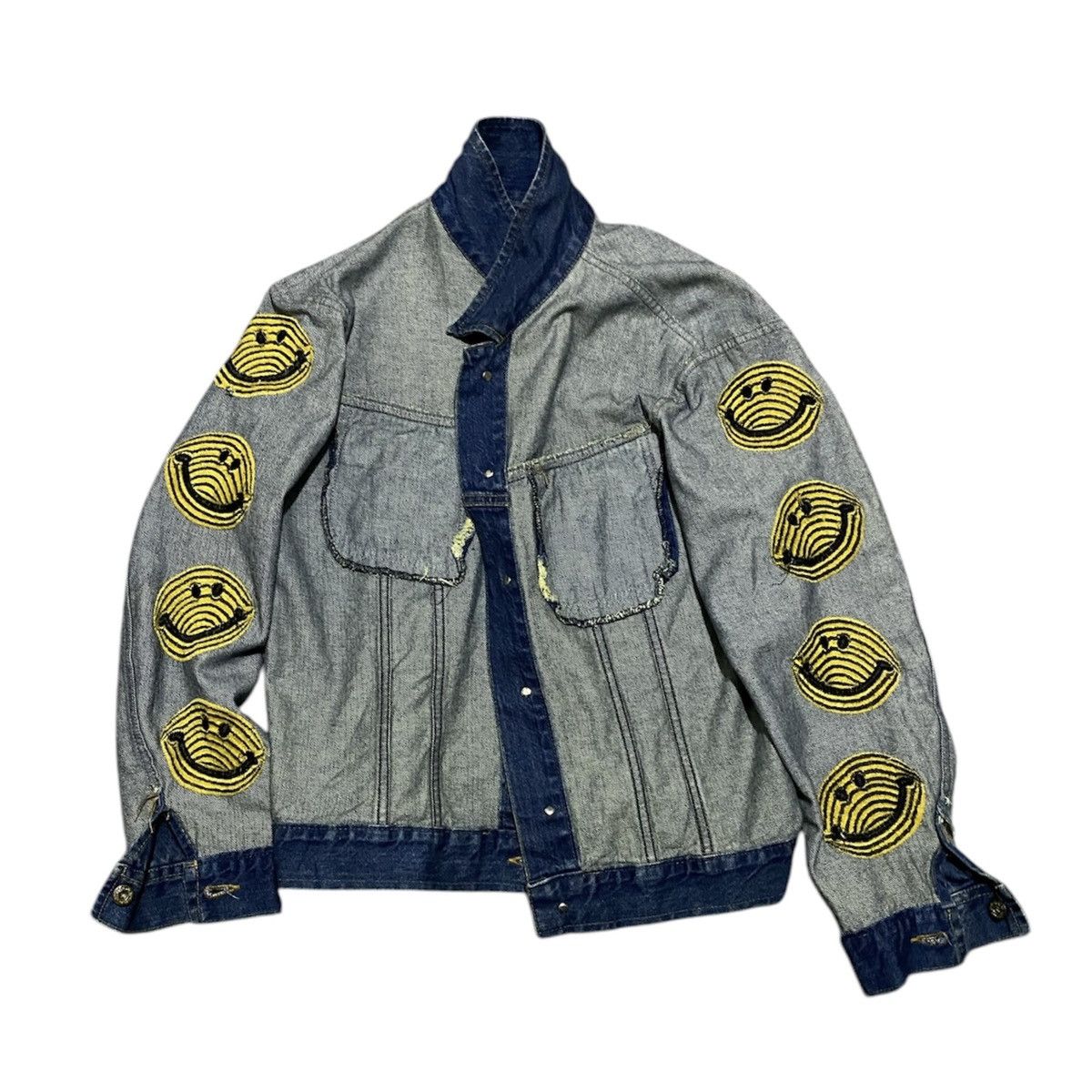 Aspesi × If Six Was Nine RARE Aspesi Blue Garment Smiley Denim Jacket Size US L / EU 52-54 / 3 - 1 Thumbnail