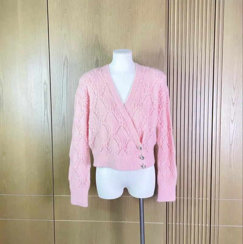 Chanel Chanel Pink Cashmere Blend Cardigan for Women 0089 Size S / US 4 / IT 40 - 1 Thumbnail