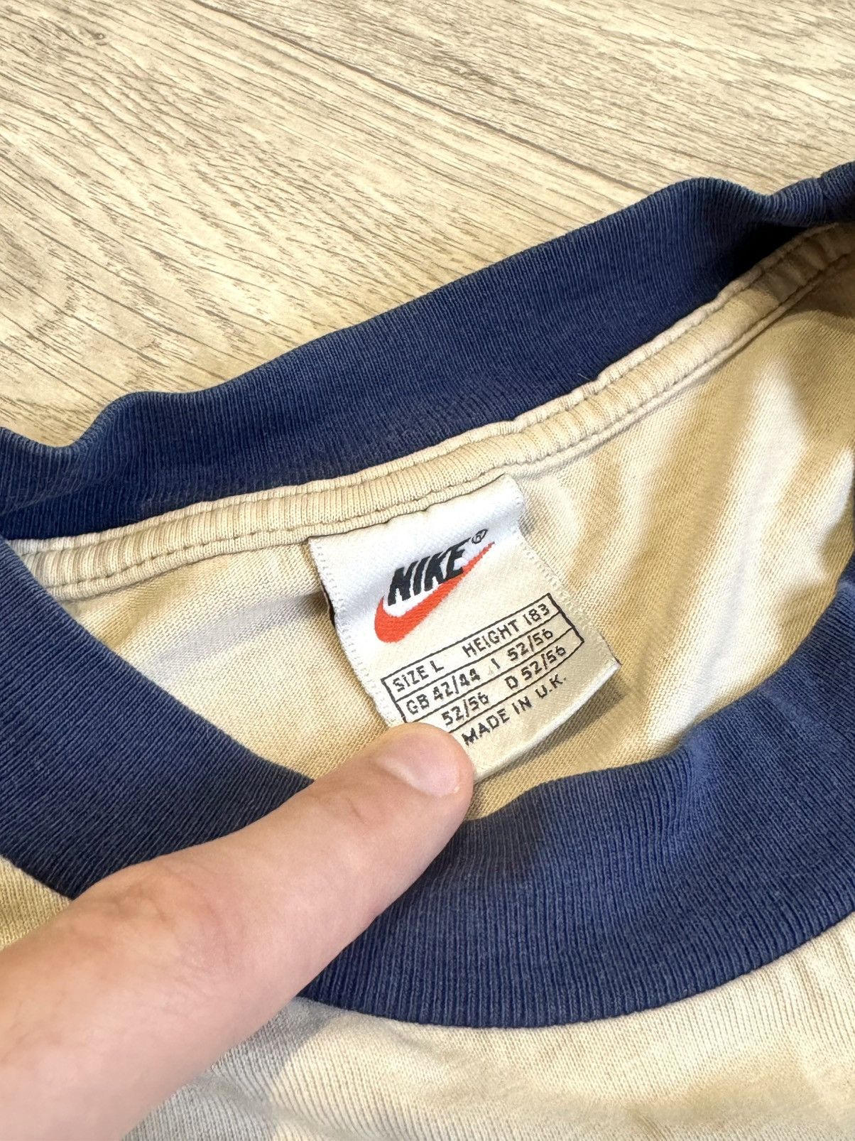 Nike × Vintage 🔷Vintage Nike Big swoosh T-shirt 90s🔷 Size US L / EU 52-54 / 3 - 5 Thumbnail