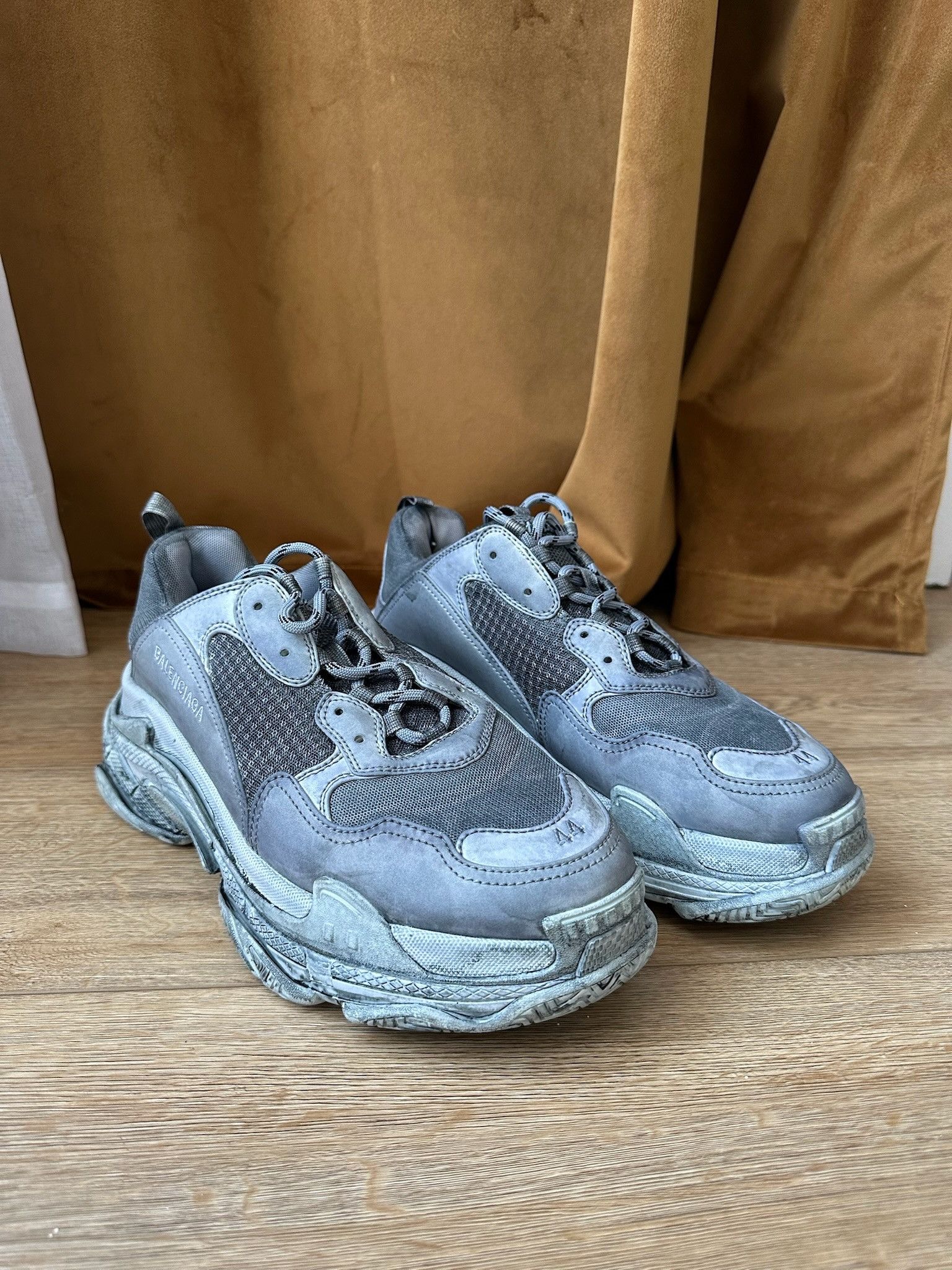 Balenciaga 🔥SALE🔥 Balenciaga Triple S Dyed Grey Sneakers Size US 11 / EU 44 - 1 Thumbnail