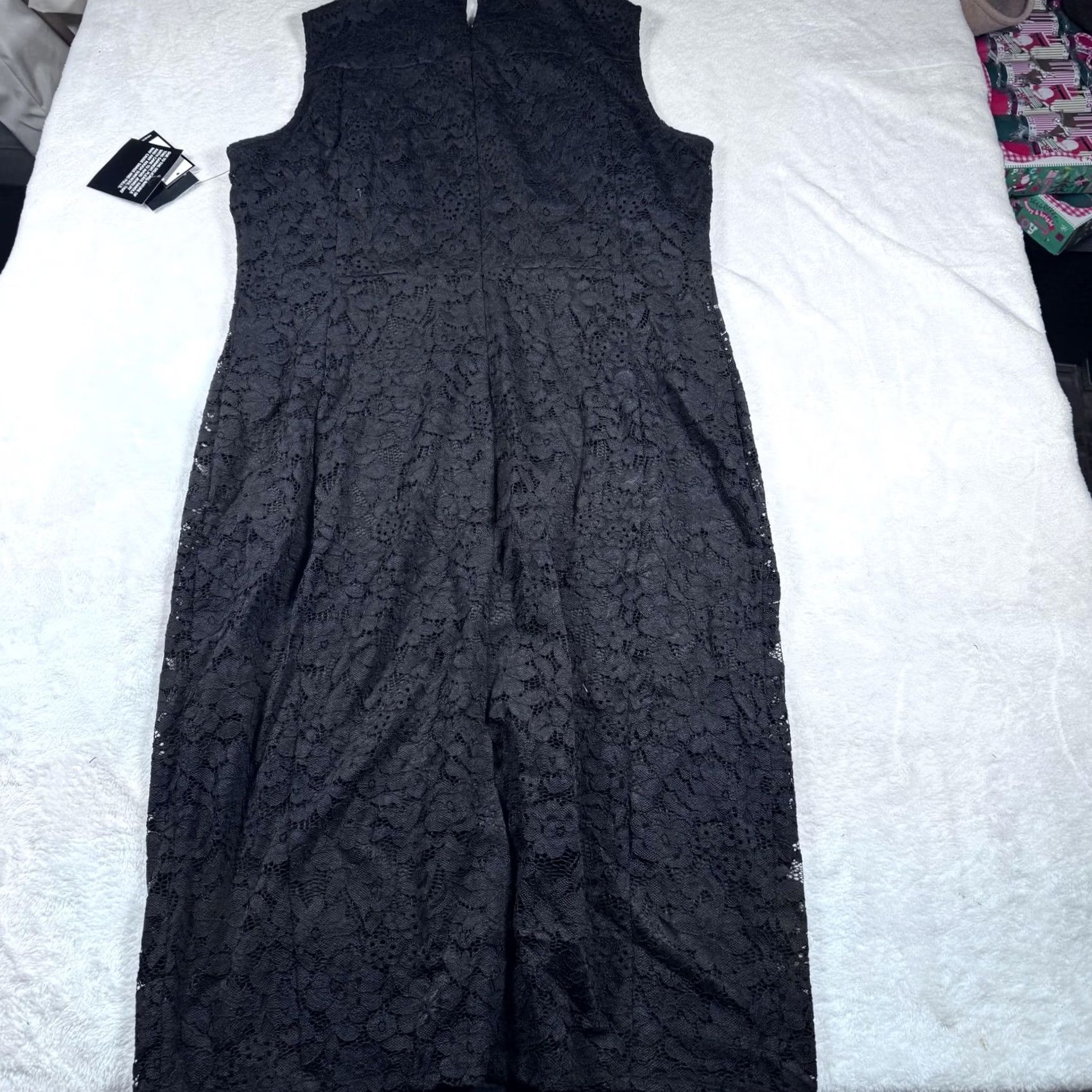 Nine West Nine West Dress Womens 16 Black Lace Sheath Sleeveless Lined Cocktail Keyhole Size XXL / US 16-18 / IT 52-54 - 3 Thumbnail